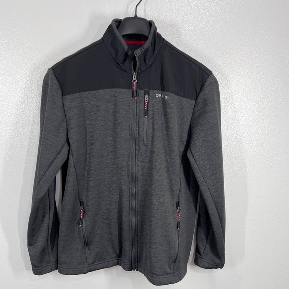 Orvis Full Zip Jacket Lightweight Outdoor Activewear Gray Black Mens Size Medium - Picture 1 of 10